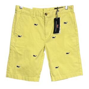 Vineyard Vines Boys Sz 16 Whale Embroidered Breaker Shorts Lemon Drop Yellow NWT